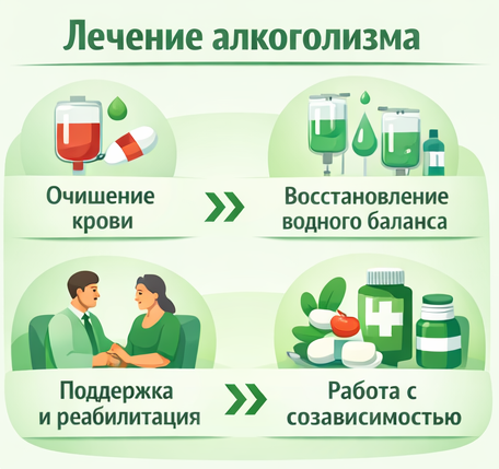 лечение алкоголизма в Гаджиево этапы